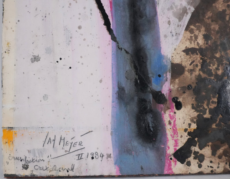 Jan MEIJER : Crucifixion catalane, Huile sur panneau signée