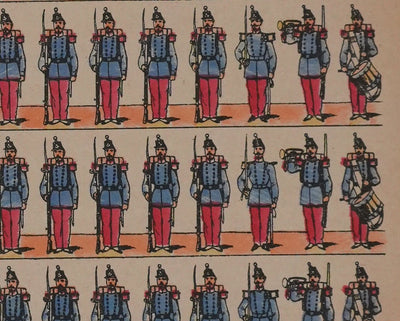 Imagerie d'Epinal : L'infanterie, Gravure originale