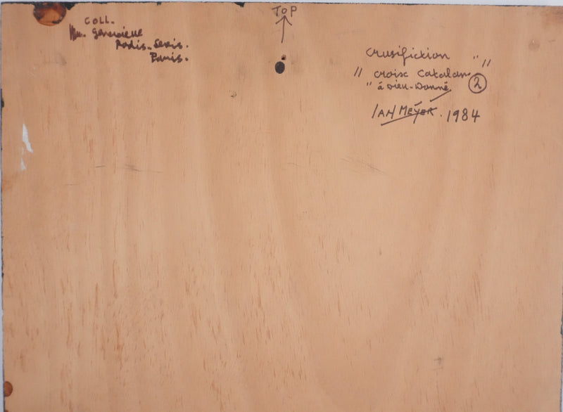 Jan MEIJER : Crucifixion catalane, Huile sur panneau signée