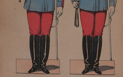 Imagerie Delhalt : L'armée française, Le cuirassier et le dragon, Gravure originale