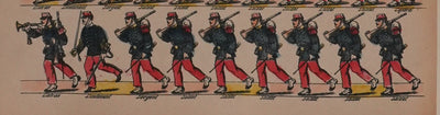 Imagerie D'Epinal : L'infanterie de l'armée française, Gravure originale