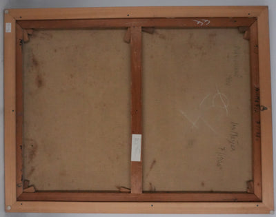 Jan MEIJER : Abstraction noire et rouge, Huile sur toile signée