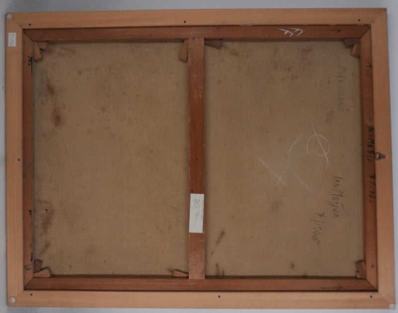 Jan MEIJER : Abstraction noire et rouge, Huile sur toile signée