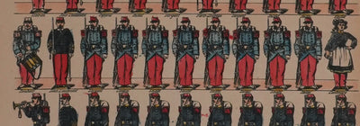 Imagerie D'Epinal : L'infanterie de l'armée française, Gravure originale