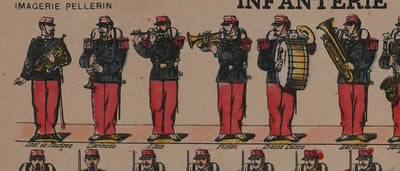 Imagerie D'Epinal : L'infanterie de l'armée française, Gravure originale