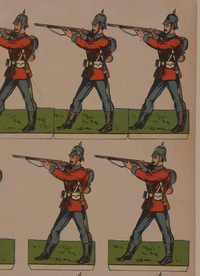 Imagerie D'Epinal : L'infanterie de l'armée anglaise, Gravure originale