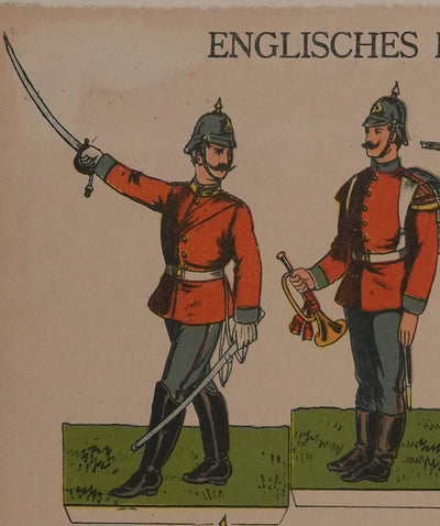 Imagerie D'Epinal : L'infanterie de l'armée anglaise, Gravure originale