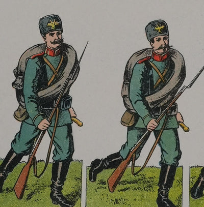 Imagerie D'Epinal : L'infanterie de l'armée russe, Gravure originale