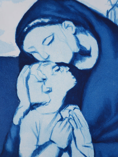 Pablo PICASSO : Maternité (bleue), Gravure signée
