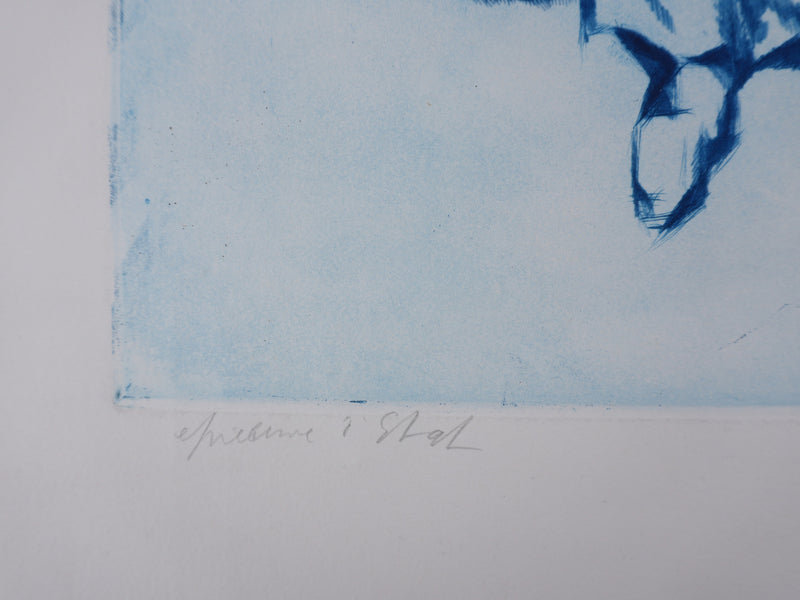 Pablo PICASSO : Maternité (bleue), Gravure signée