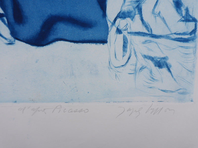 Pablo PICASSO : Maternité (bleue), Gravure signée