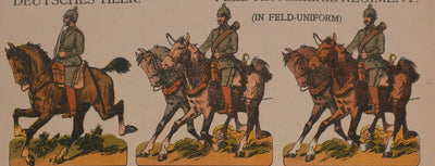 Imagerie D'Epinal : Le régiment d'artillerie allemand, Gravure originale