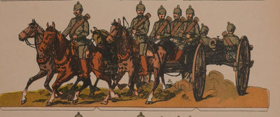 Imagerie D'Epinal : Le régiment d'artillerie allemand, Gravure originale