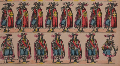 Imagerie D'Epinal : Les mousquetaires de Louis XIII, Gravure originale