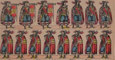 Imagerie D'Epinal : Les mousquetaires de Louis XIII, Gravure originale
