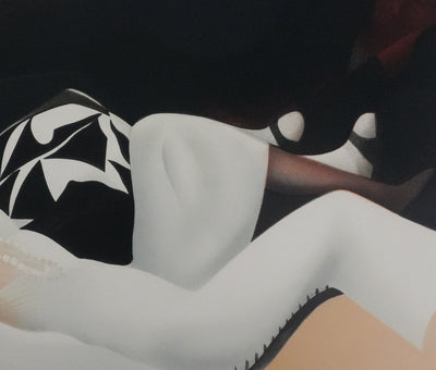 Arnaud D’HAUTERIVES : La sieste en robe blanche, Lithographie originale signée