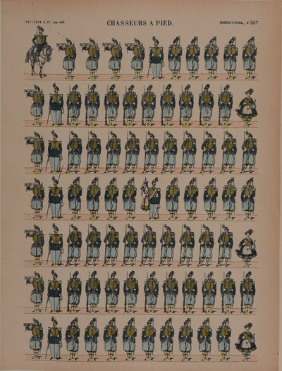 Imagerie D'Epinal : Les chasseurs, Gravure originale