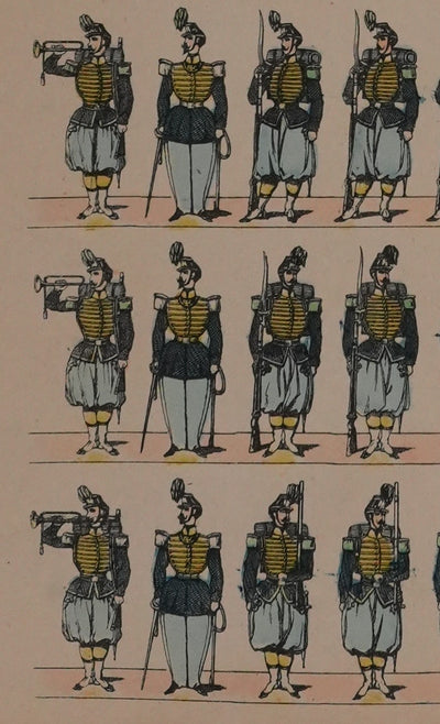 Imagerie D'Epinal : Les chasseurs, Gravure originale