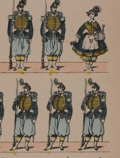 Imagerie D'Epinal : Les chasseurs, Gravure originale