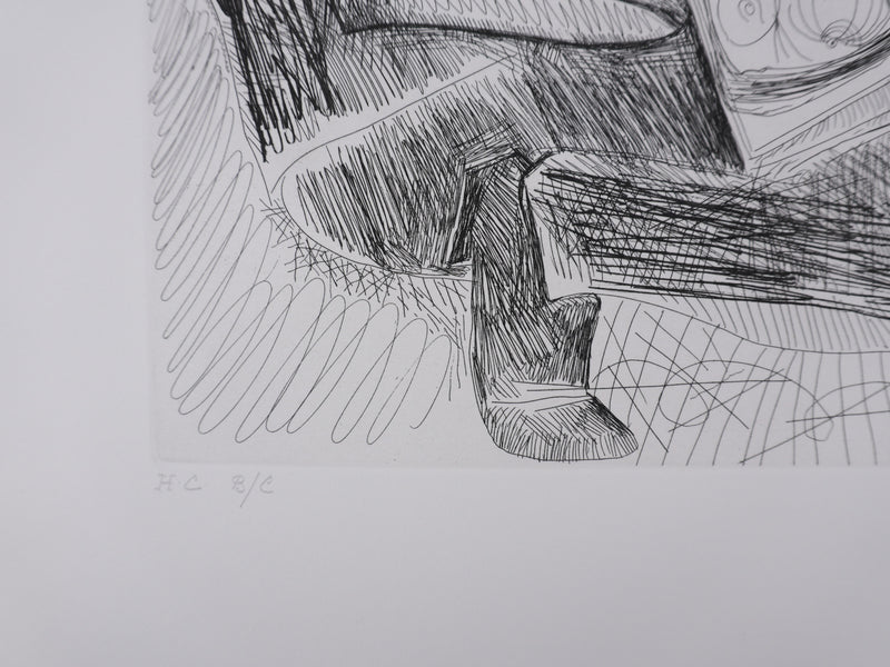 Pablo PICASSO : Les 156, Peintre à lavallière dessinant son modèle, Gravure originale signée