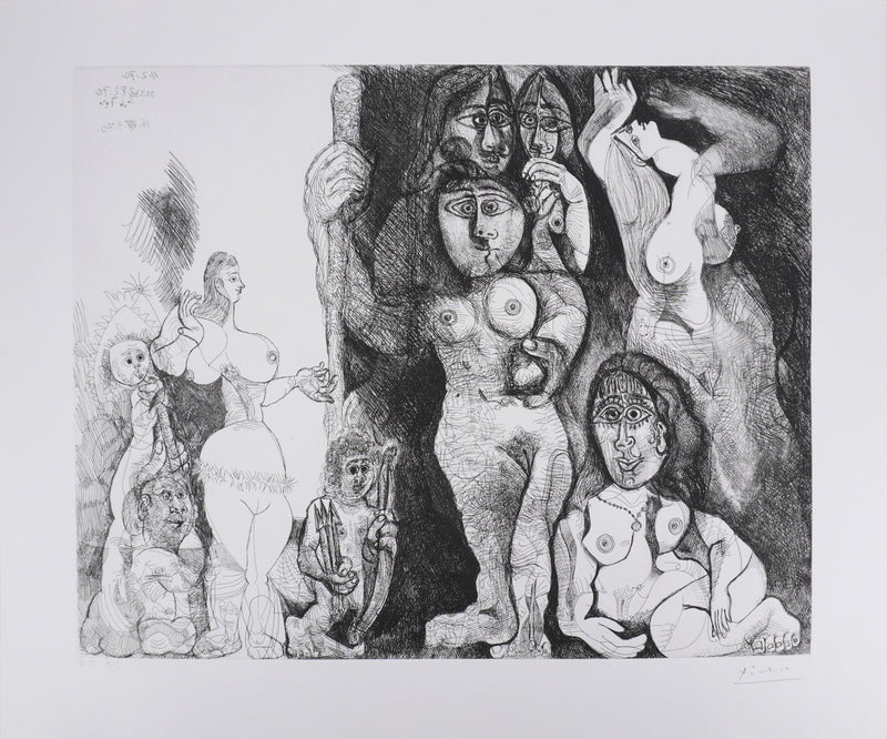 Pablo PICASSO : Les 156, Spectacle, L’amour s’aventurant chez les femmes, Gravure originale signée
