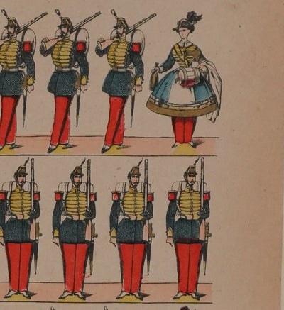 Imagerie D'Epinal : Les voltigeurs, Gravure originale