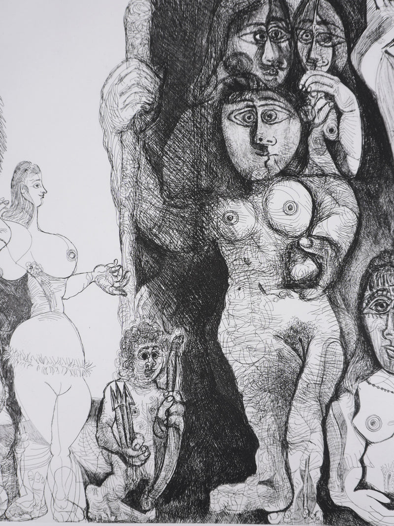 Pablo PICASSO : Les 156, Spectacle, L’amour s’aventurant chez les femmes, Gravure originale signée