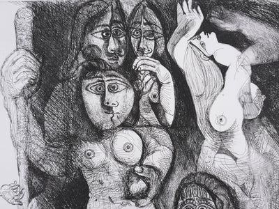 Pablo PICASSO : Les 156, Spectacle, L’amour s’aventurant chez les femmes, Gravure originale signée