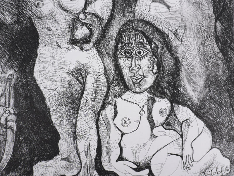 Pablo PICASSO : Les 156, Spectacle, L’amour s’aventurant chez les femmes, Gravure originale signée