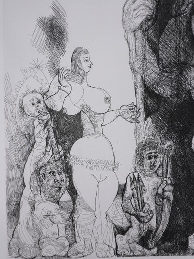 Pablo PICASSO : Les 156, Spectacle, L’amour s’aventurant chez les femmes, Gravure originale signée