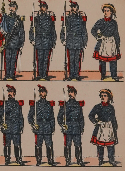Imagerie D'Epinal : Les génies, Gravure originale