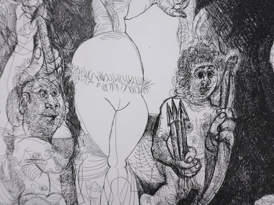 Pablo PICASSO : Les 156, Spectacle, L’amour s’aventurant chez les femmes, Gravure originale signée