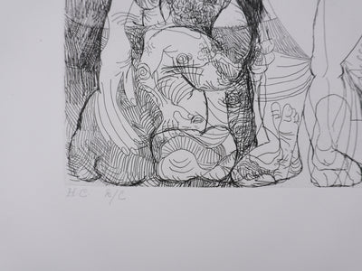 Pablo PICASSO : Les 156, Spectacle, L’amour s’aventurant chez les femmes, Gravure originale signée