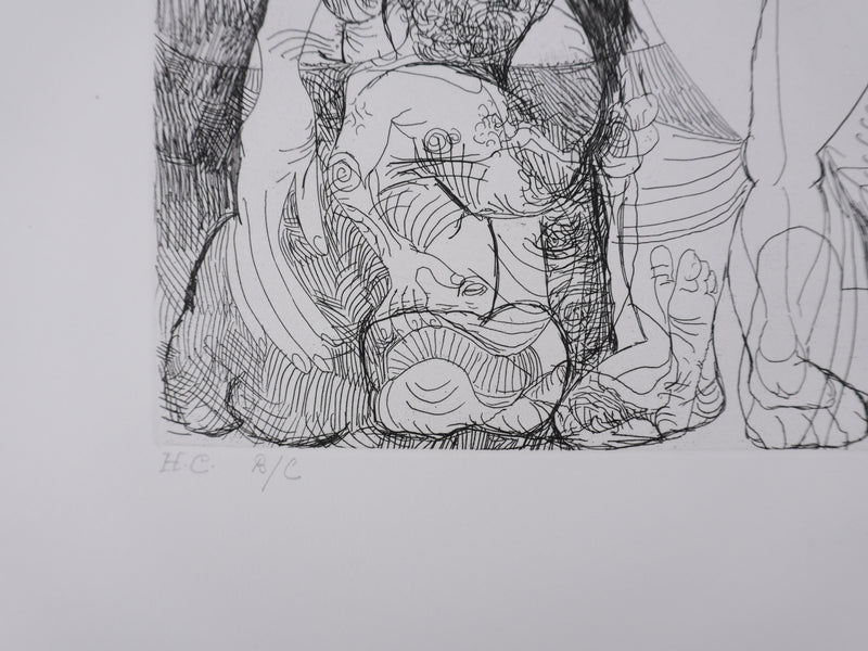Pablo PICASSO : Les 156, Spectacle, L’amour s’aventurant chez les femmes, Gravure originale signée