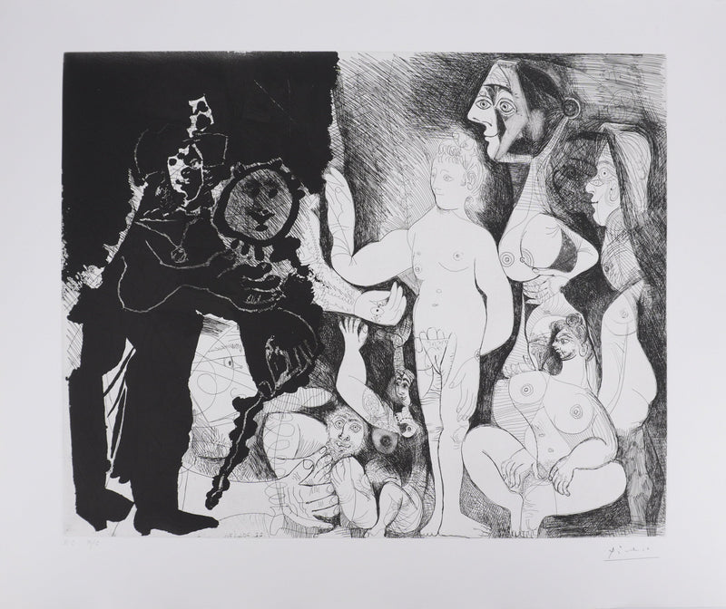 Pablo PICASSO : Les 156, Spectacle pour un couple, Gravure originale signée