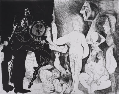 Pablo PICASSO : Les 156, Spectacle pour un couple, Gravure originale signée