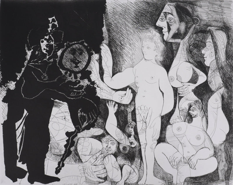 Pablo PICASSO : Les 156, Spectacle pour un couple, Gravure originale signée