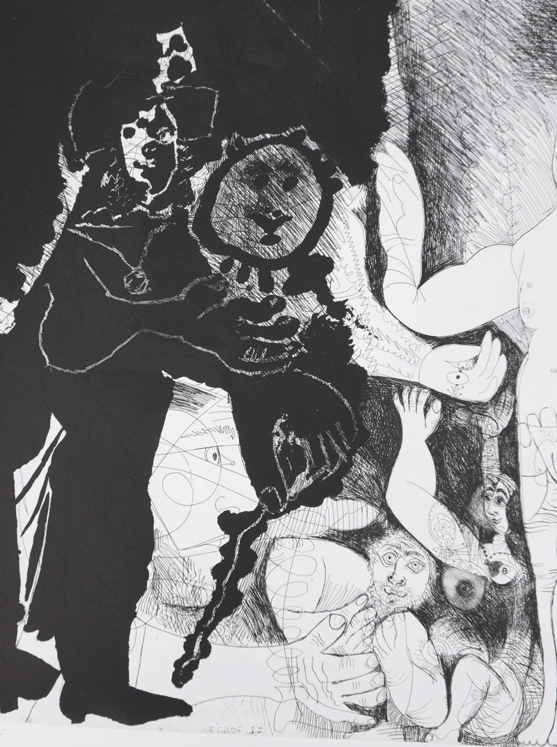 Pablo PICASSO : Les 156, Spectacle pour un couple, Gravure originale signée
