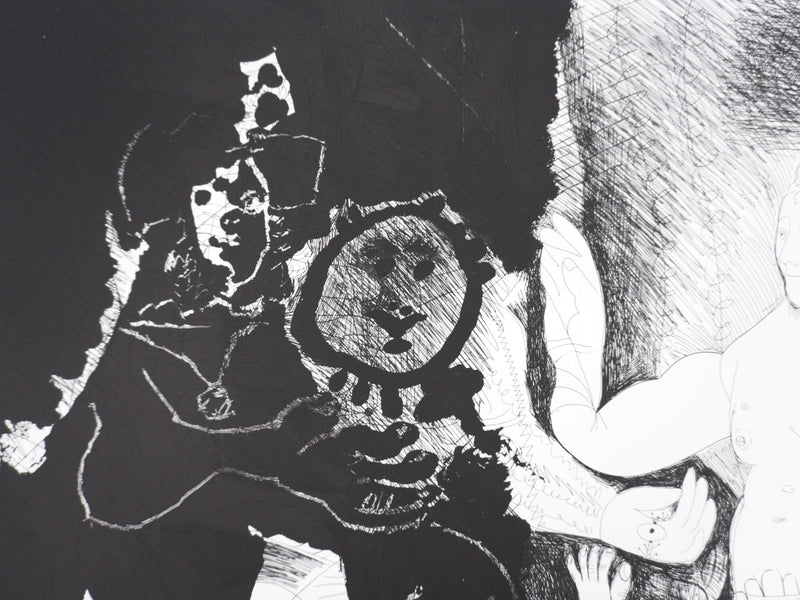 Pablo PICASSO : Les 156, Spectacle pour un couple, Gravure originale signée