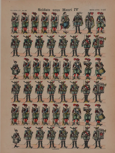 Imagerie D'Epinal : Les soldats royaux, Gravure originale