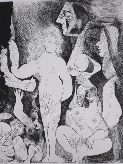 Pablo PICASSO : Les 156, Spectacle pour un couple, Gravure originale signée
