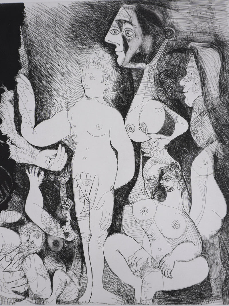 Pablo PICASSO : Les 156, Spectacle pour un couple, Gravure originale signée
