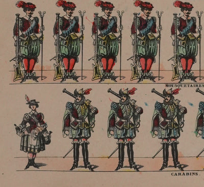 Imagerie D'Epinal : Les soldats royaux, Gravure originale