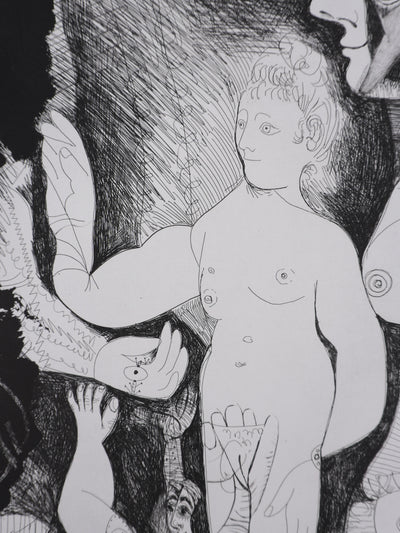 Pablo PICASSO : Les 156, Spectacle pour un couple, Gravure originale signée