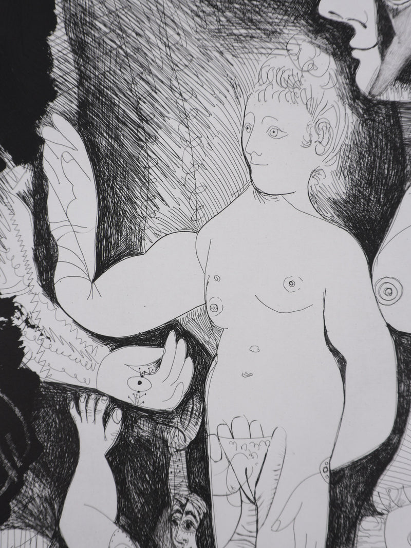 Pablo PICASSO : Les 156, Spectacle pour un couple, Gravure originale signée
