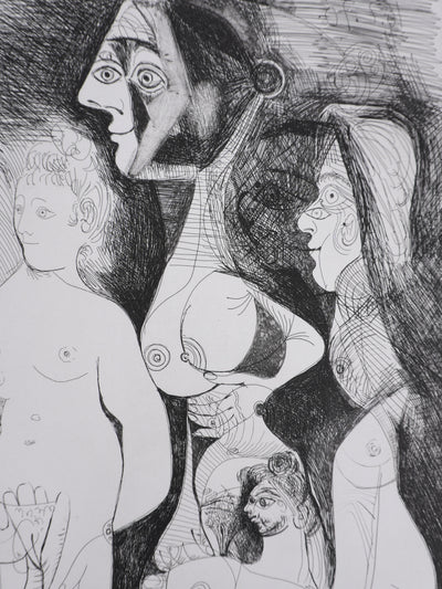 Pablo PICASSO : Les 156, Spectacle pour un couple, Gravure originale signée