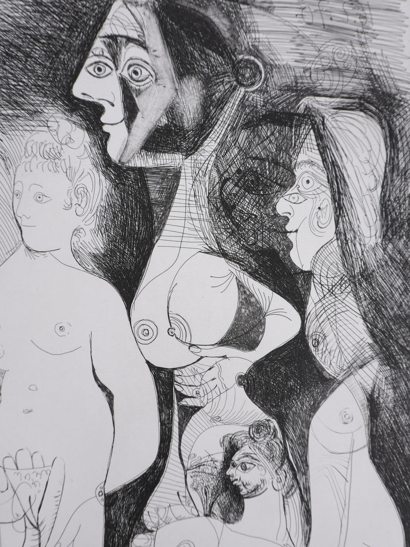 Pablo PICASSO : Les 156, Spectacle pour un couple, Gravure originale signée