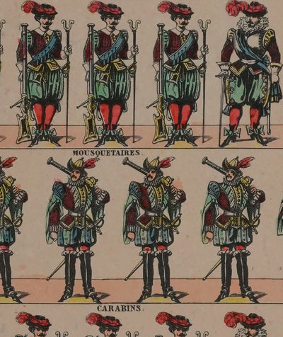 Imagerie D'Epinal : Les soldats royaux, Gravure originale