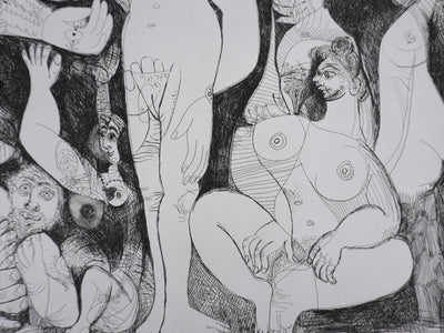 Pablo PICASSO : Les 156, Spectacle pour un couple, Gravure originale signée