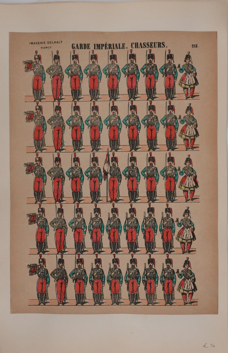 Imagerie Delhalt : La garde impériale, Gravure originale